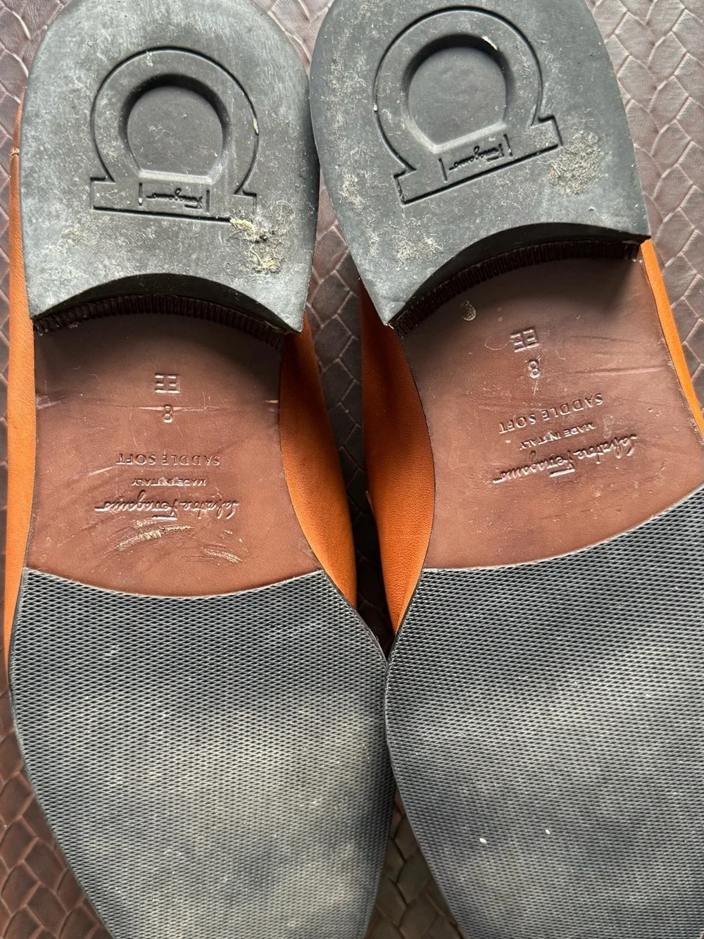 Salvatore Ferragamo Tan/ Cognac Leather Penny Loafers